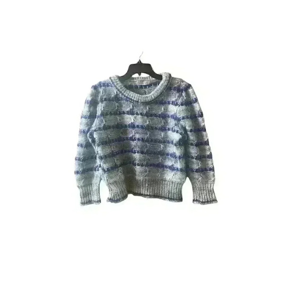 Vintage Marlina di Firenze Sweater Italy Italian Cropped Blue White Size M/L - Picture 1 of 5